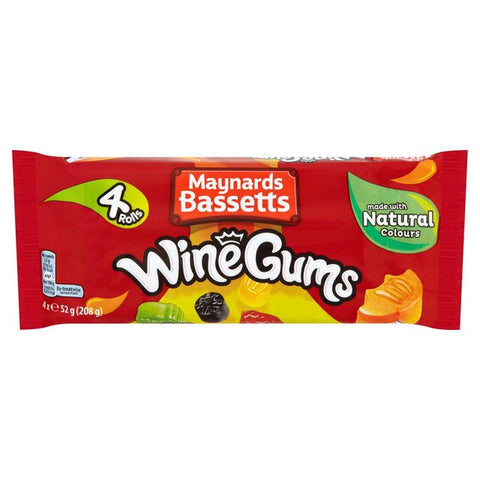 Maynards Bassetts Wine Gum Rolls (4 x 52g)