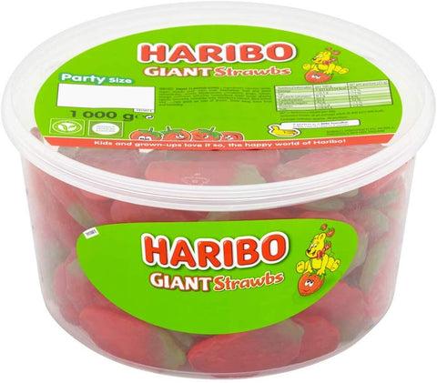 Haribo Giant Strawbs Tub (1kg)