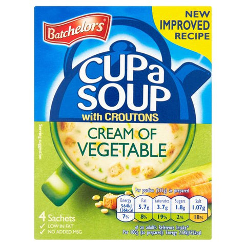 Cup A Soup with Croutons - Cream of Vegetable (4 Sachets - 122g)